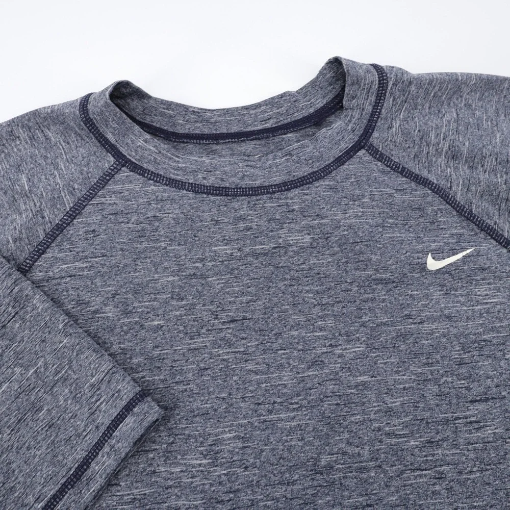 Nike Dri-FIT UPF 40+ Raglan Sleeve Swim T-Shirt Blue Heather Mens Large‎